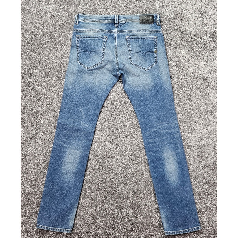 Diesel Thavar 0840U Jeans Men's 34x32 Slim Skinny Stretch Distressed Blue